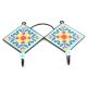 Turquoise And Yellow Floral Tiles Hooks